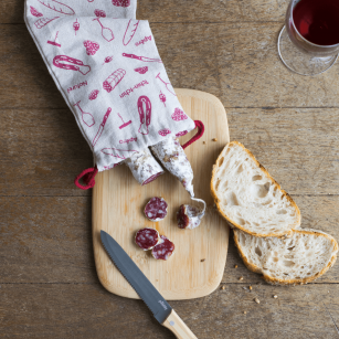 Aperitif-Set (Schneidebrett, Wurstmesser, Wursttasche)