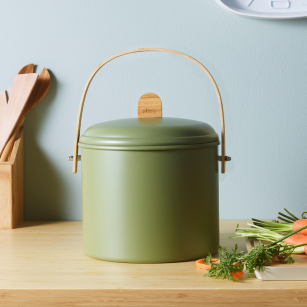 Seau à Compost d'intérieur en Acier avec Filtre Anti-Odeurs - 7 L