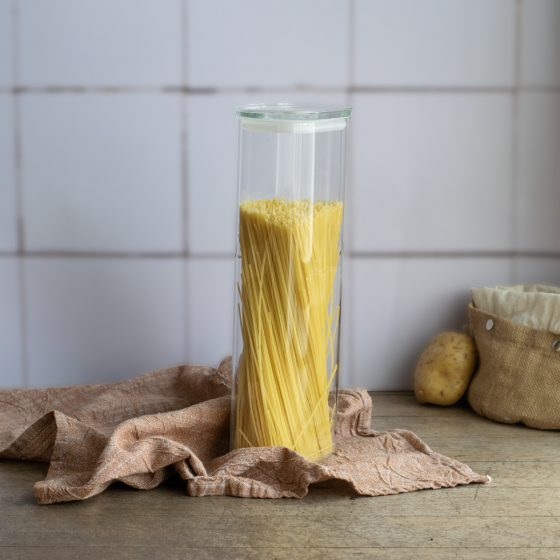 Rechteckiger Vorratsbehälter Aus Glas Mit Glasdeckel