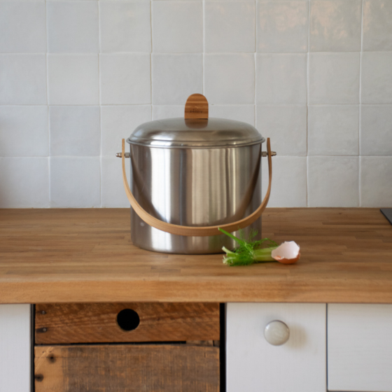 Seau à Compost d'Intérieur en Inox - 7 L