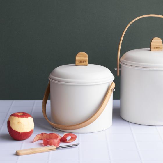 Seau à Compost d'intérieur en Acier avec Filtre Anti-Odeurs - 3,5 L