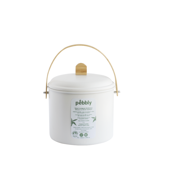 Seau à Compost d'intérieur en Acier avec Filtre Anti-Odeurs - 3,5 L