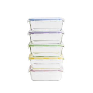 Batch Cooking Set - 5Er-Set Rechteckiger Vorratsbehälter Aus Glas