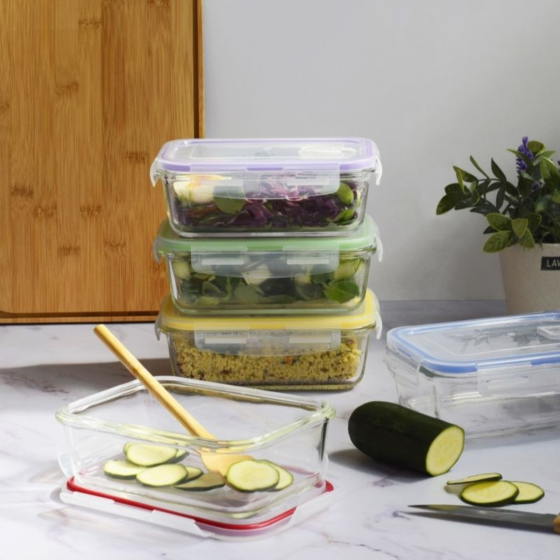 Batch Cooking Set - 5Er-Set Rechteckiger Vorratsbehälter Aus Glas