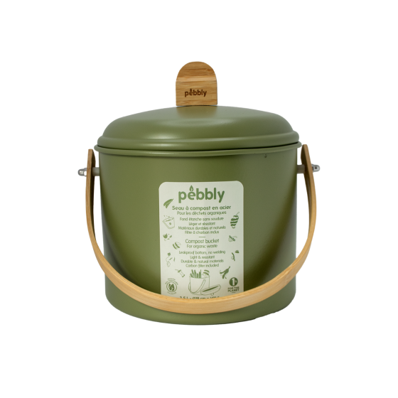 Seau à Compost d'intérieur en Acier avec Filtre Anti-Odeurs - 3,5 L