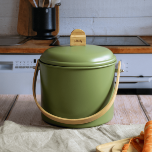 Indoor Steel Compost Bucket with Odor Filter - 3.5 L