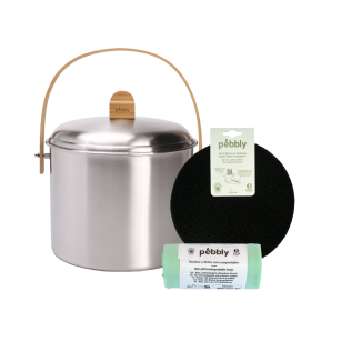 Compost Bundle : Bucket (7L Stainless Steel) + Filters + Bio Bags