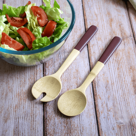 Couverts à Salade en Bambou - FRENCHY Couverts à Salade en Bambou - FRENCHY