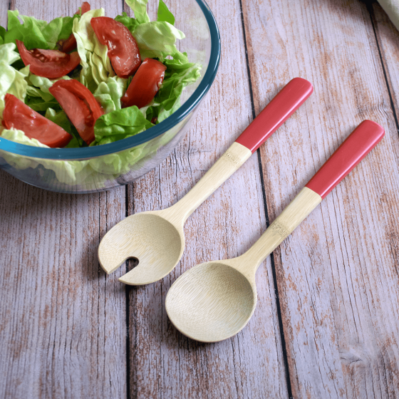 Couverts à Salade en Bambou - FRENCHY Couverts à Salade en Bambou - FRENCHY