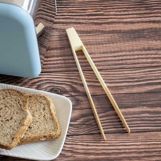 Pince à Toast Aimantée en Bambou - PASTEL