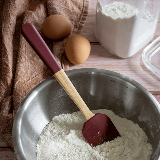 Silicone and Bamboo Spatula – 12 Colors