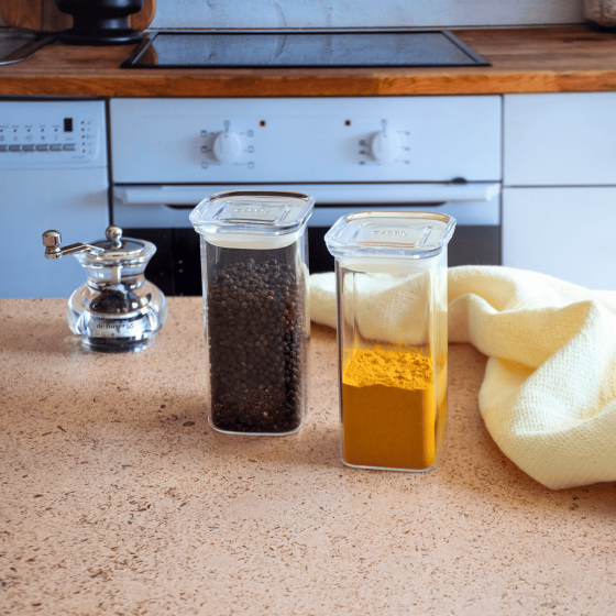 Set Mit 2 Quadratischen Boxen Aus Glas/Glas S