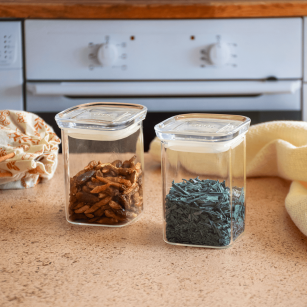 Set Mit 2 Quadratischen Boxen Aus Glas/Glas S