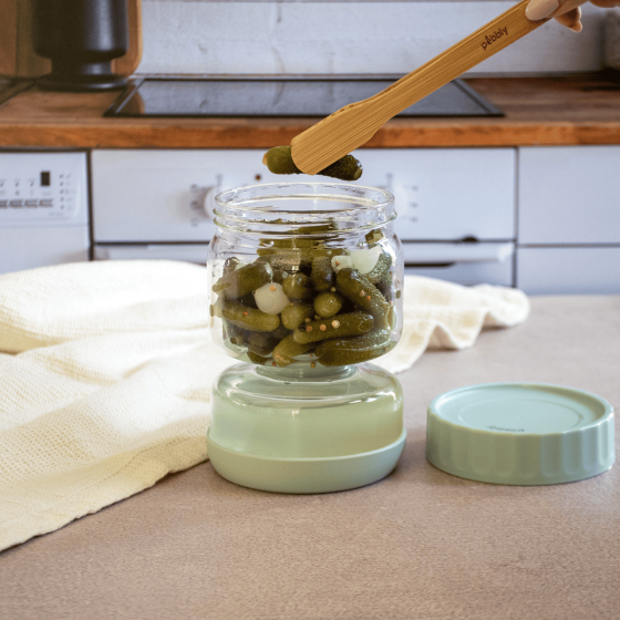 Bocal à Cornichons en Verre avec séparateur Bocal à Cornichons en Verre avec séparateur