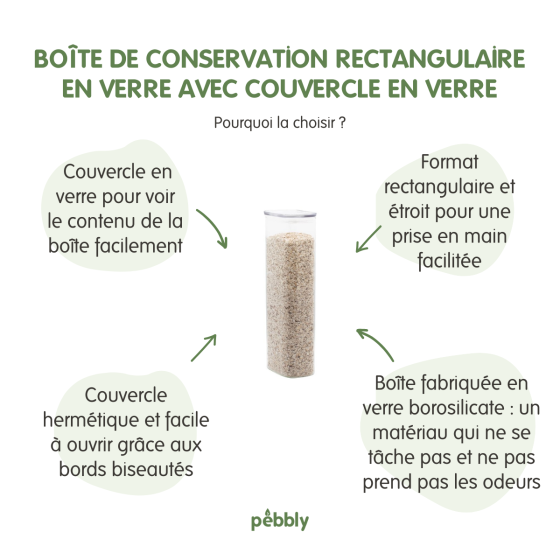 Boîte de Conservation Rectangulaire en Verre