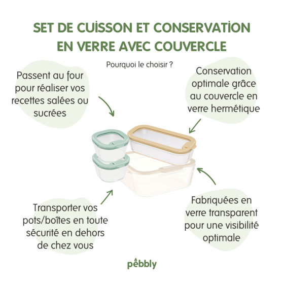 Set Cuisson et Conservation en Verre - 4 pièces