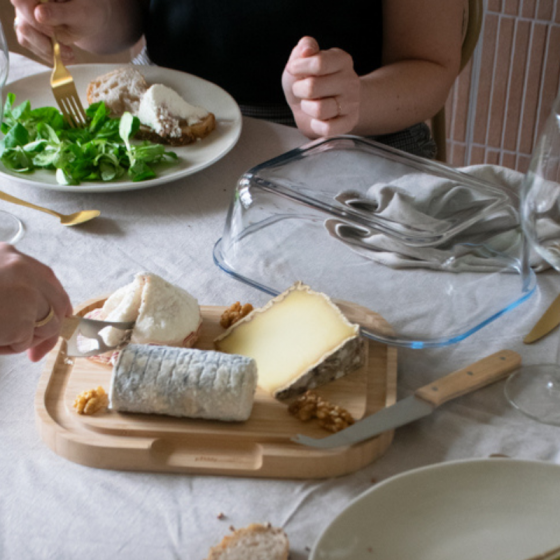 Käsebox mit 2 Käsemessern