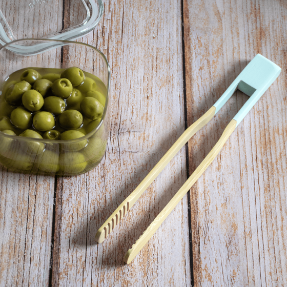 Bocal à Cornichons en verre de 900 ml & sa Pince en Bambou