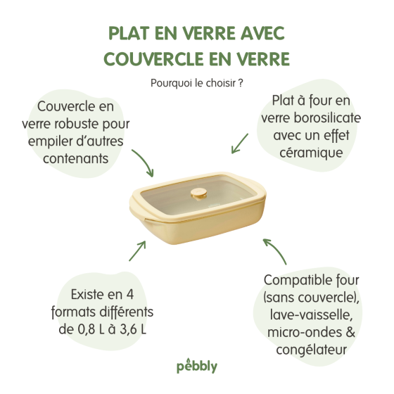 3 Glass Baking Dishes - Cream