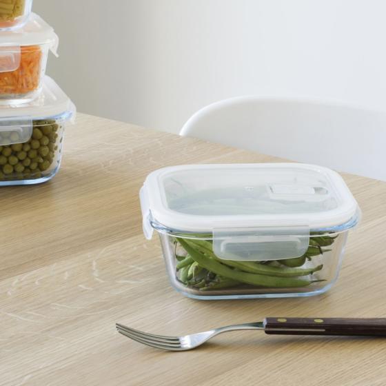 2 Boîtes en Verre Carrées (320 et 800 ml)