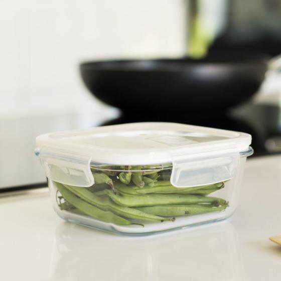 2 Boîtes en Verre Carrées (320 et 800 ml)