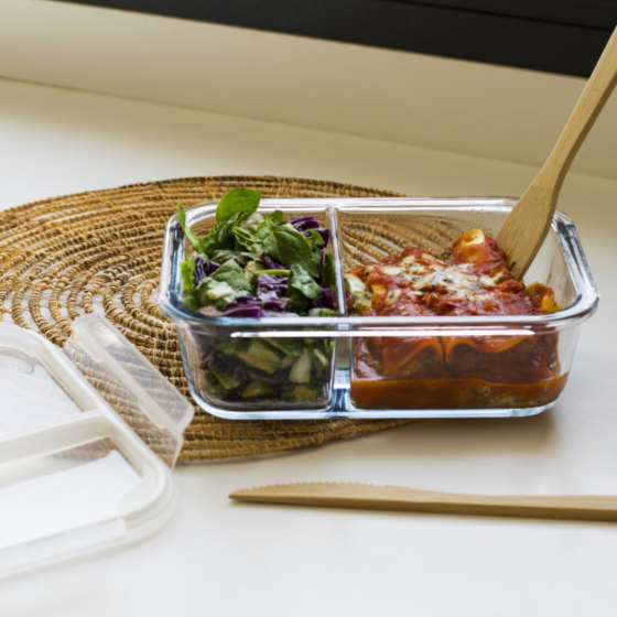 2 Boîtes en Verre Compartimentées (950 ml et 1.45 litres)