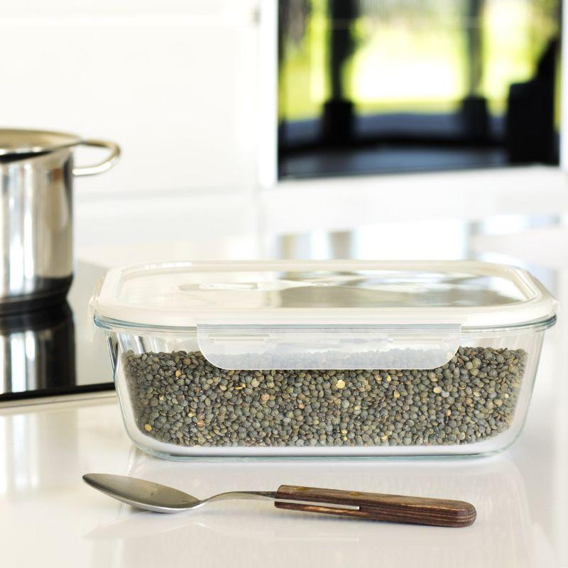 3 rectangular glass jars (1, 1.2 and 1.5 litres)