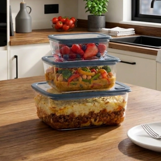 Set Cuisson et Conservation en Verre - 3 pièces