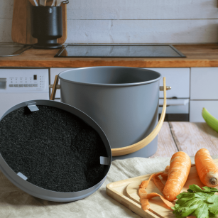Kompostset: Eimer (3,5 l, Schiefer ) + Filter + BioBeutel
