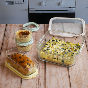 Glas-Set zum Kochen und Aufbewahren - 4 Teile