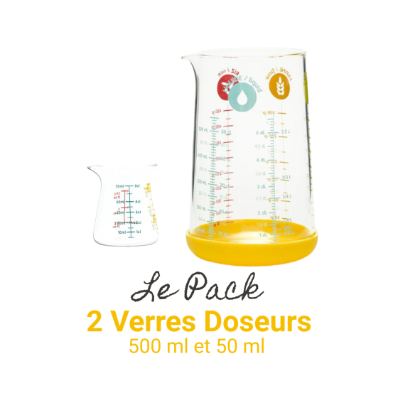 Verre doseur 500ml et verre doseur de précision 50ml
