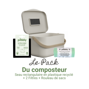 Coffret Compost : Seau en plastique recyclé + Filtres + Bio Sacs